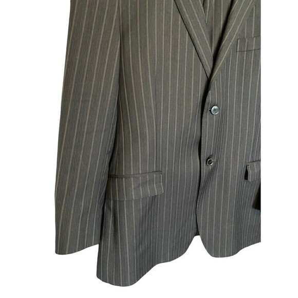 ERMENEGILDO Zegna Suit Size 54R 44R US Gray Maroon White Pinstripes 100%… - Picture 2 of 16